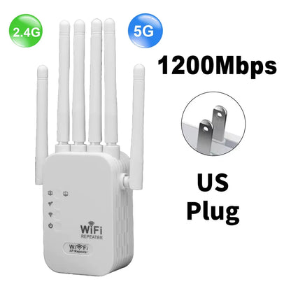 1200Mbps Wireless Wifi Repeater WIFI Range Extender Wifi Signal Booster 2.4G 5G Dual-Band Network 802.11Ac Wifi Amplifier Router
