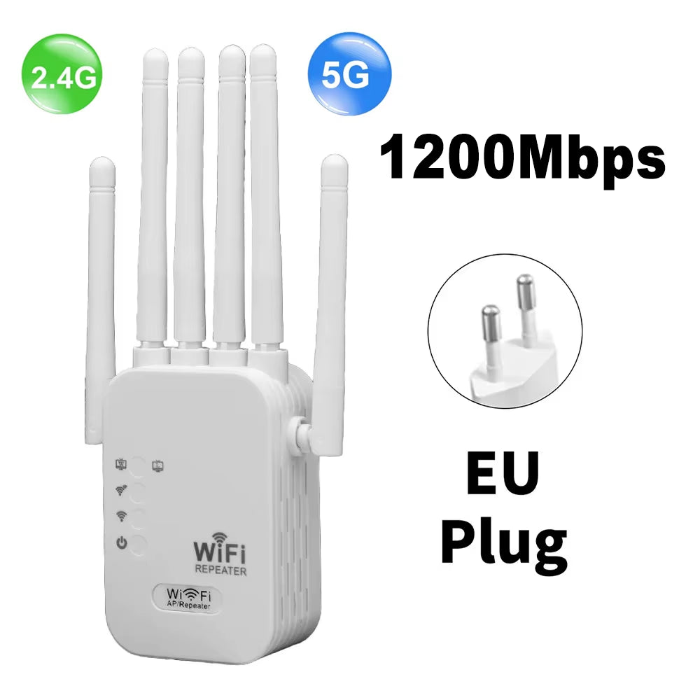 1200Mbps Wireless Wifi Repeater WIFI Range Extender Wifi Signal Booster 2.4G 5G Dual-Band Network 802.11Ac Wifi Amplifier Router