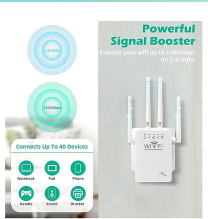 1200Mbps Wireless Wifi Repeater WIFI Range